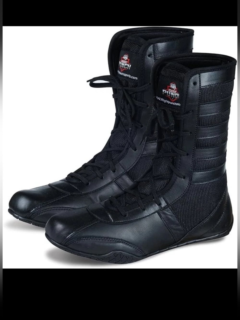 Rightpunch High Top Leather Boxing Shoes Long Wrestling Boots
Men size 6